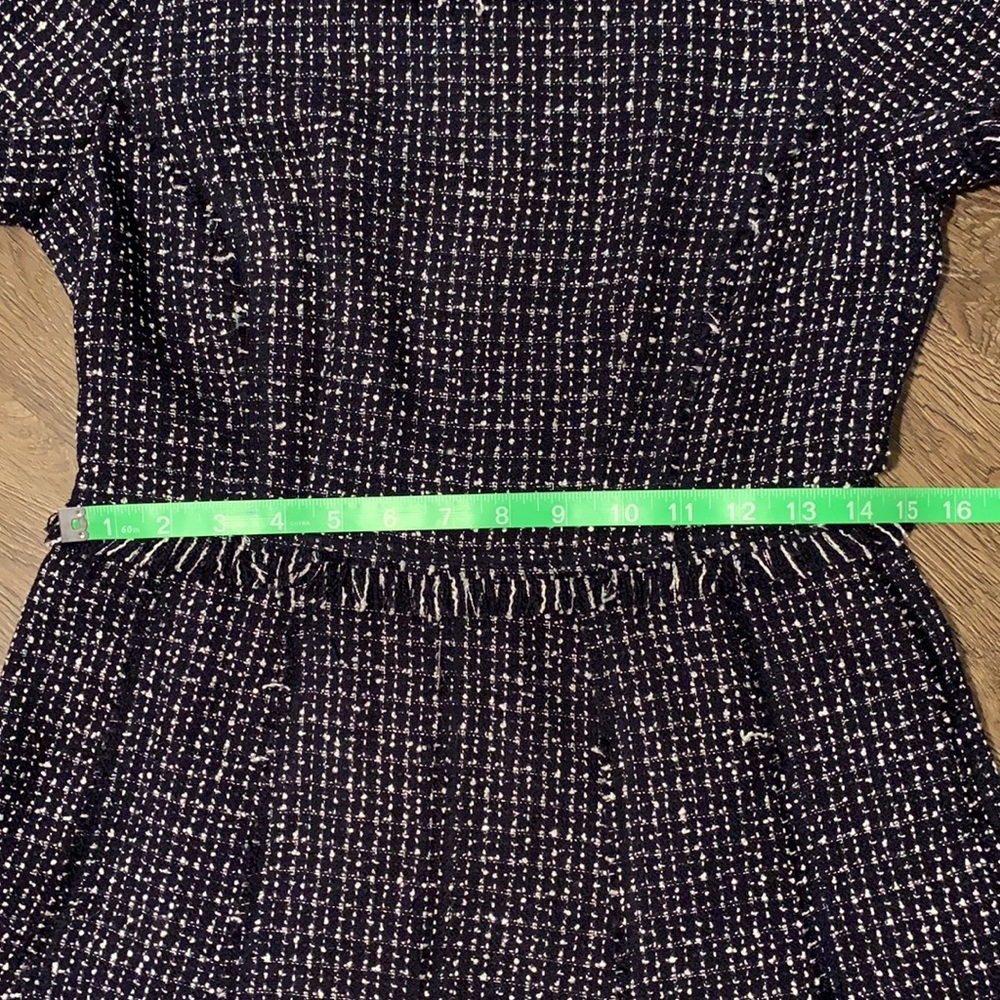 Eliza J Sparkly Tweed Blue and White Dress - Picture 8 of 9